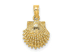 FJC Finejewelers 10 kt Yellow Gold 2-D Beaded Scallop Shell Charm 11 x 10 mm