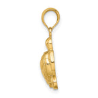 FJC Finejewelers 10 kt Yellow Gold 2-D Textured Sea Turtle Charm 14 x 12 mm