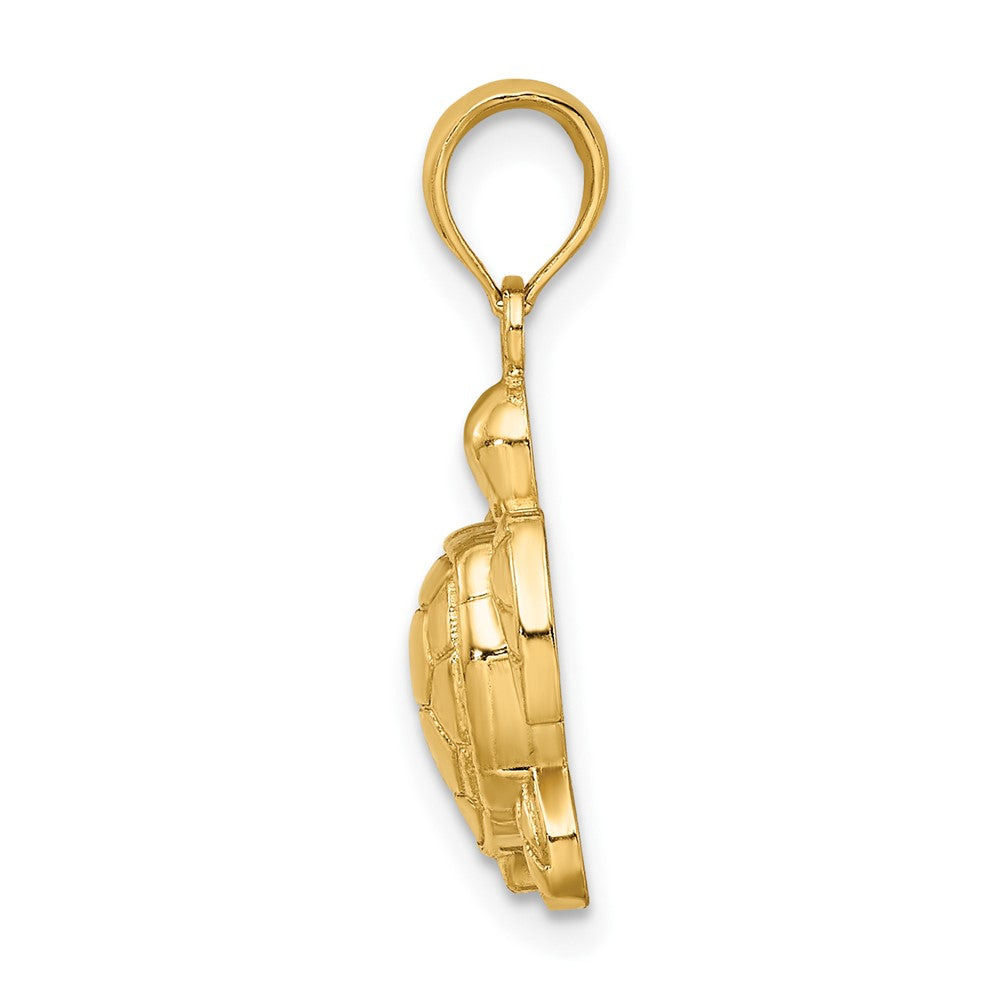 FJC Finejewelers 10 kt Yellow Gold 2-D Textured Sea Turtle Charm 14 x 12 mm