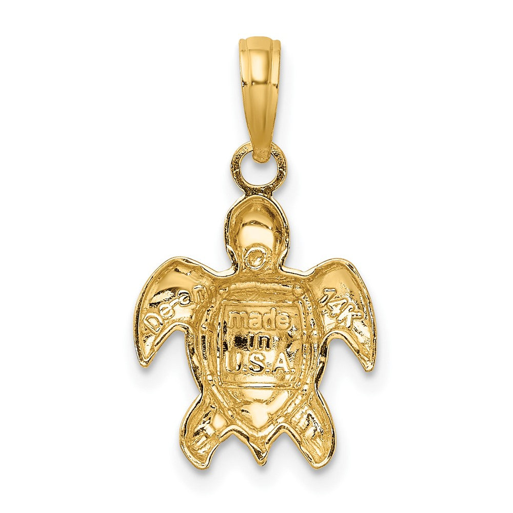 FJC Finejewelers 10 kt Yellow Gold 2-D Textured Sea Turtle Charm 14 x 12 mm