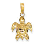 FJC Finejewelers 10 kt Yellow Gold 2-D Textured Sea Turtle Charm 14 x 12 mm
