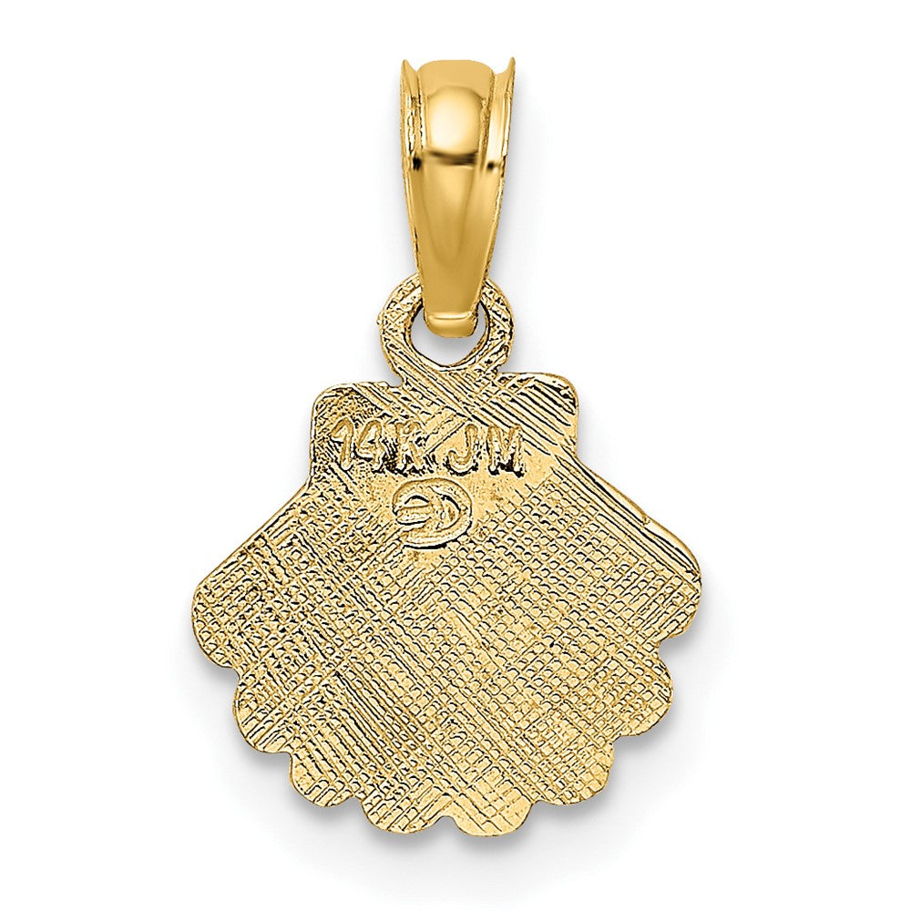 FJC Finejewelers 10 kt Yellow Gold Polished and Engraved Shell Charm 9 x 10 mm