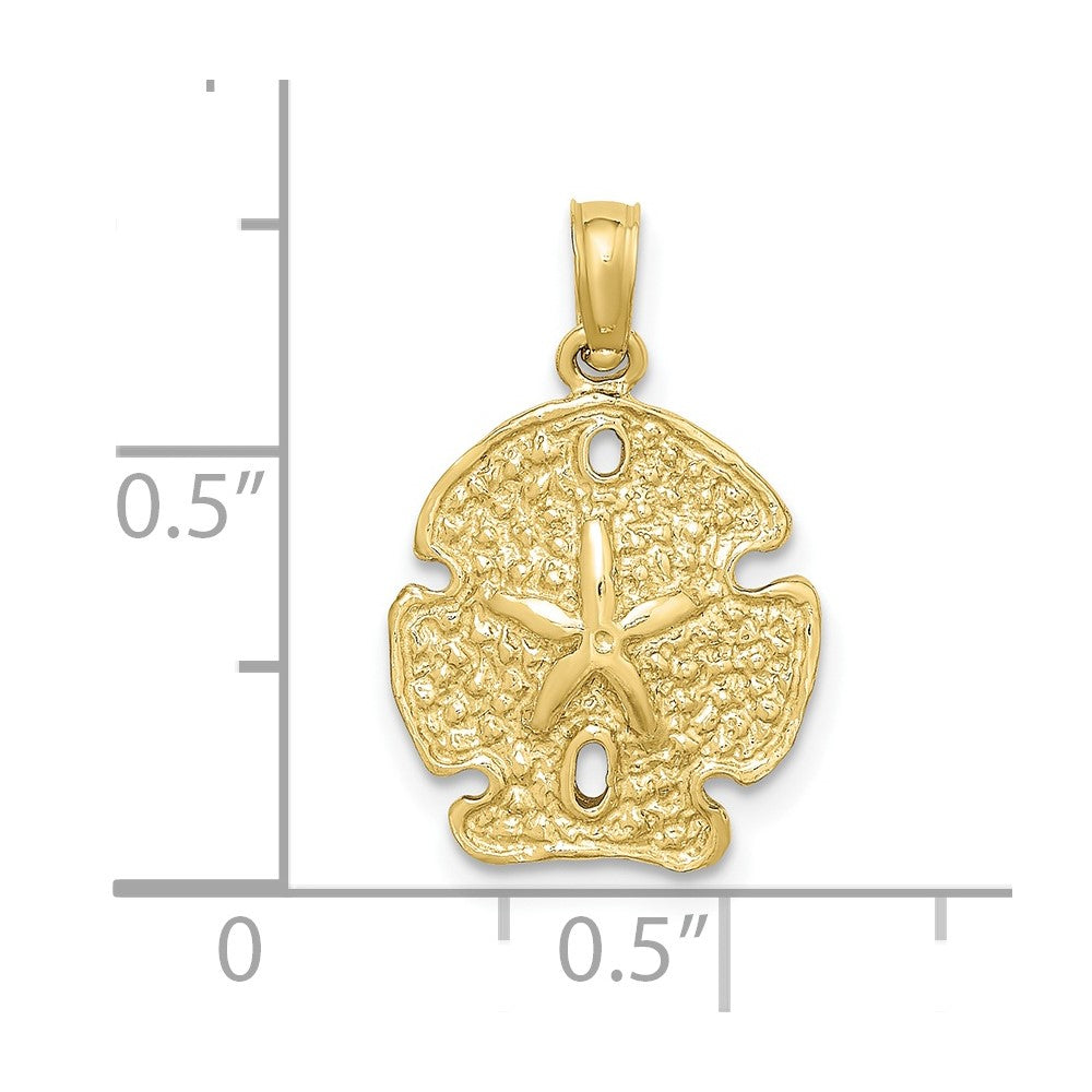 FJC Finejewelers 10 kt Yellow Gold Polished Sand Dollar Charm 14 x 13 mm