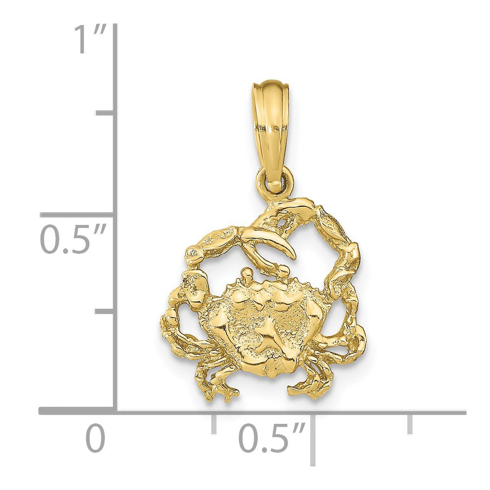 FJC Finejewelers 10 kt Yellow Gold 2-D Textured Crab Charm