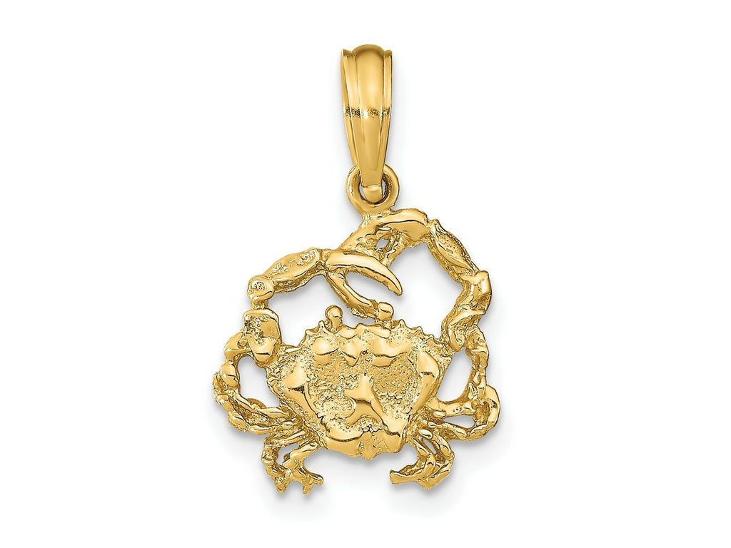 FJC Finejewelers 10 kt Yellow Gold 2-D Textured Crab Charm
