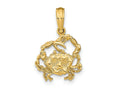 FJC Finejewelers 10 kt Yellow Gold 2-D Textured Crab Charm