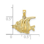 FJC Finejewelers 10 kt Yellow Gold Polished Engraved FISH Charm 12 x 16 mm