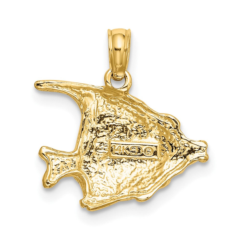 FJC Finejewelers 10 kt Yellow Gold Polished Engraved FISH Charm 12 x 16 mm