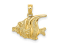 FJC Finejewelers 10 kt Yellow Gold Polished Engraved FISH Charm 12 x 16 mm
