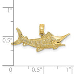 FJC Finejewelers 10 kt Yellow Gold Textured 2-D Marlin Fish Charm 10 x 26 mm