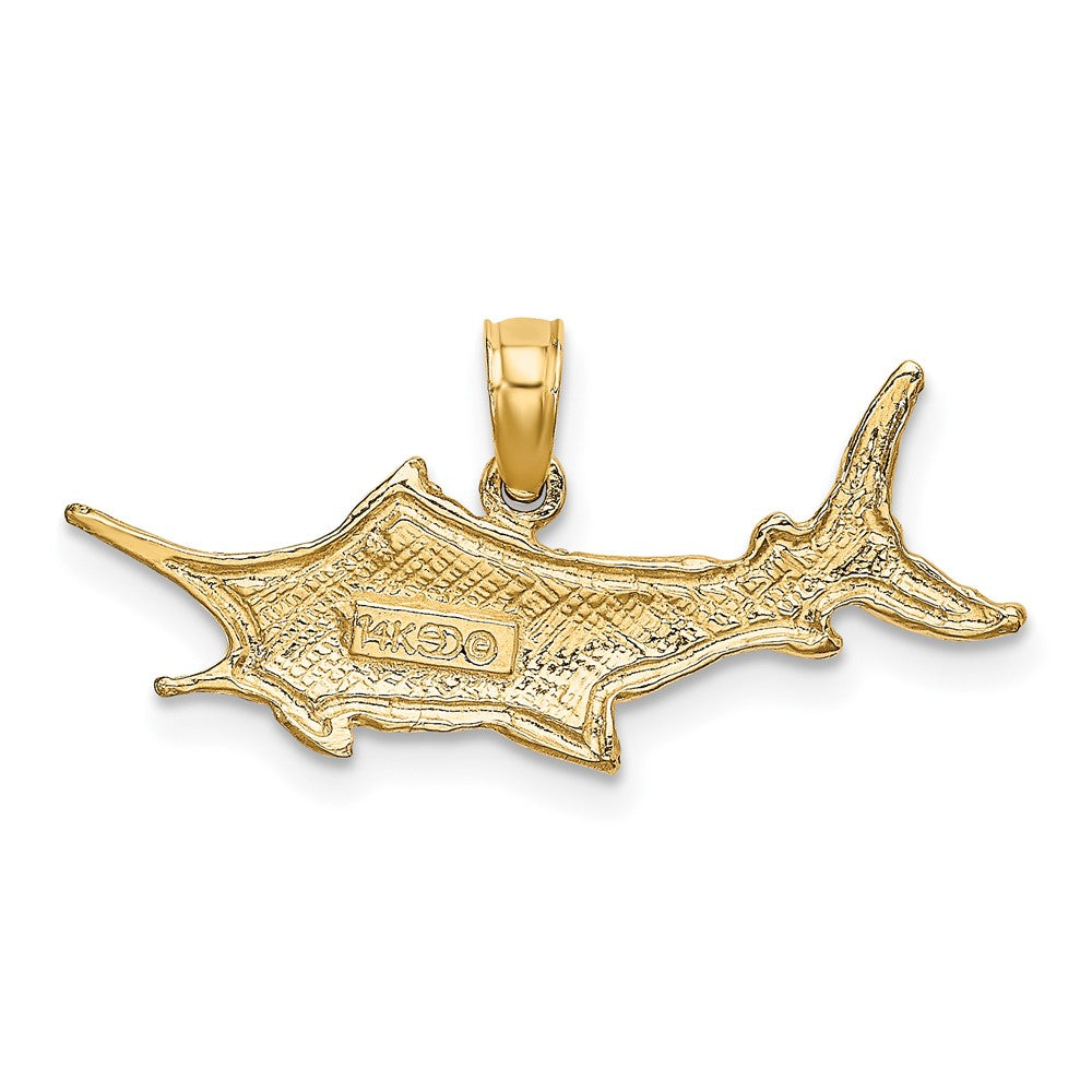 FJC Finejewelers 10 kt Yellow Gold Textured 2-D Marlin Fish Charm 10 x 26 mm