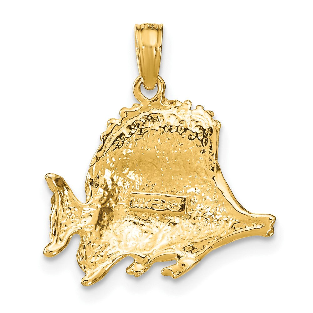 FJC Finejewelers 10 kt Yellow Gold Polished Engraved Fish Charm