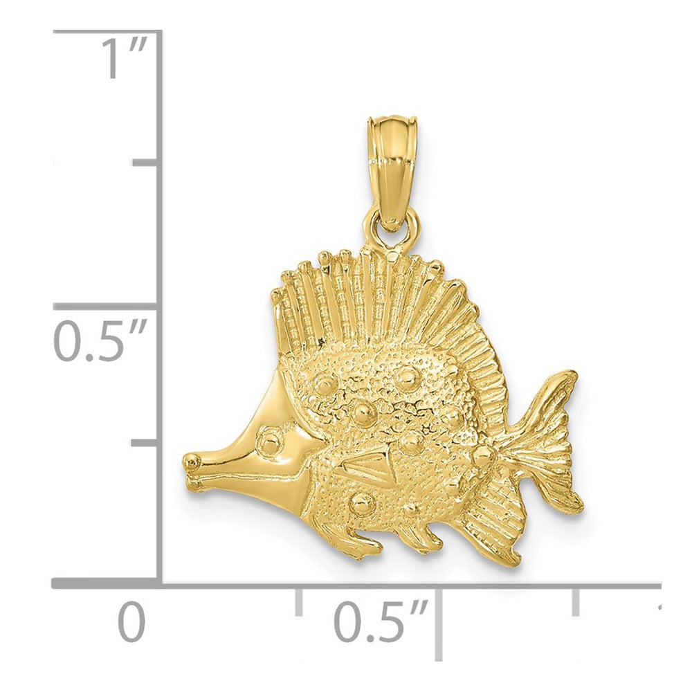 FJC Finejewelers 10 kt Yellow Gold Polished Engraved Fish Charm