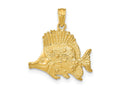 FJC Finejewelers 10 kt Yellow Gold Polished Engraved Fish Charm
