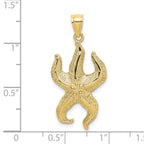 FJC Finejewelers 10 kt Yellow Gold Textured Starfish Charm 26 x 16 mm