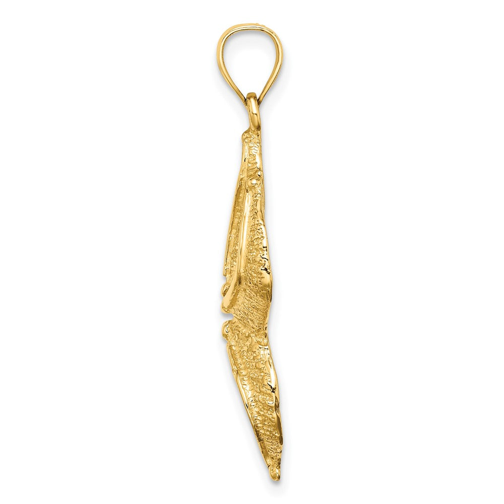 FJC Finejewelers 10 kt Yellow Gold Textured Starfish Charm 26 x 16 mm