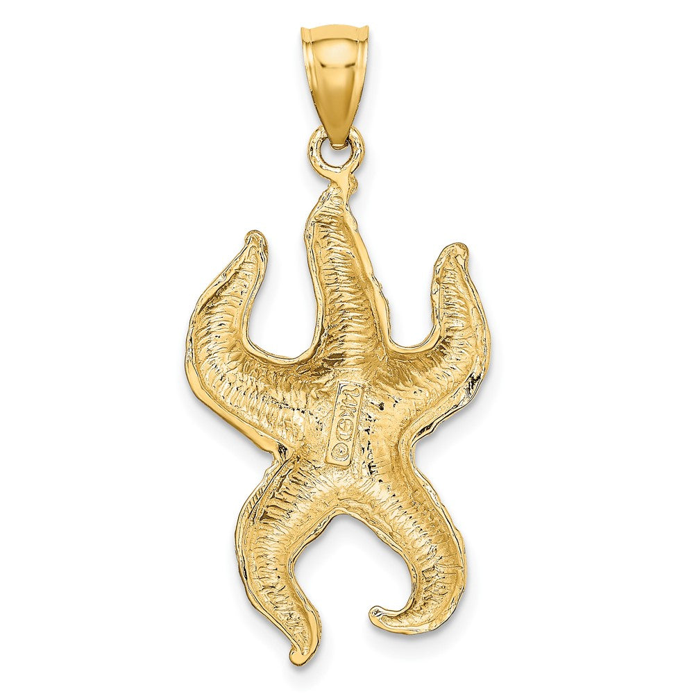 FJC Finejewelers 10 kt Yellow Gold Textured Starfish Charm 26 x 16 mm