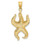 FJC Finejewelers 10 kt Yellow Gold Textured Starfish Charm 26 x 16 mm