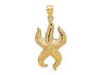 FJC Finejewelers 10 kt Yellow Gold Textured Starfish Charm 26 x 16 mm