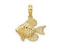 FJC Finejewelers 10 kt Yellow Gold Polished Engraved Fish Charm 12 x 17 mm