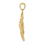 FJC Finejewelers 10 kt Yellow Gold 2-D Textured Maine Lobster Charm 25 x 15 mm
