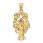 FJC Finejewelers 10 kt Yellow Gold 2-D Textured Maine Lobster Charm 25 x 15 mm