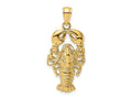 FJC Finejewelers 10 kt Yellow Gold 2-D Textured Maine Lobster Charm 25 x 15 mm