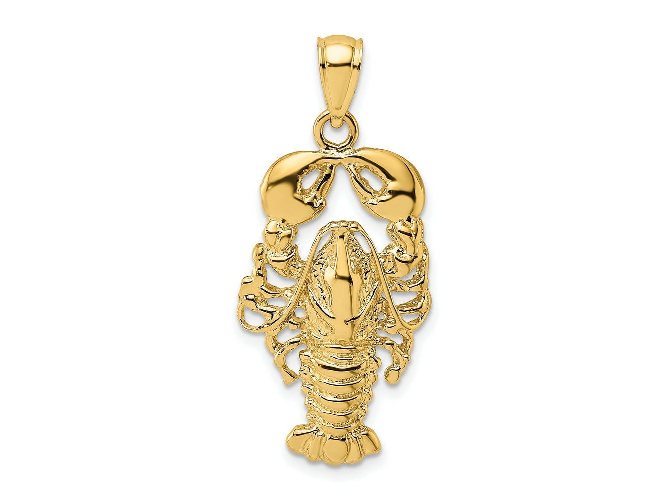 FJC Finejewelers 10 kt Yellow Gold 2-D Textured Maine Lobster Charm 25 x 15 mm