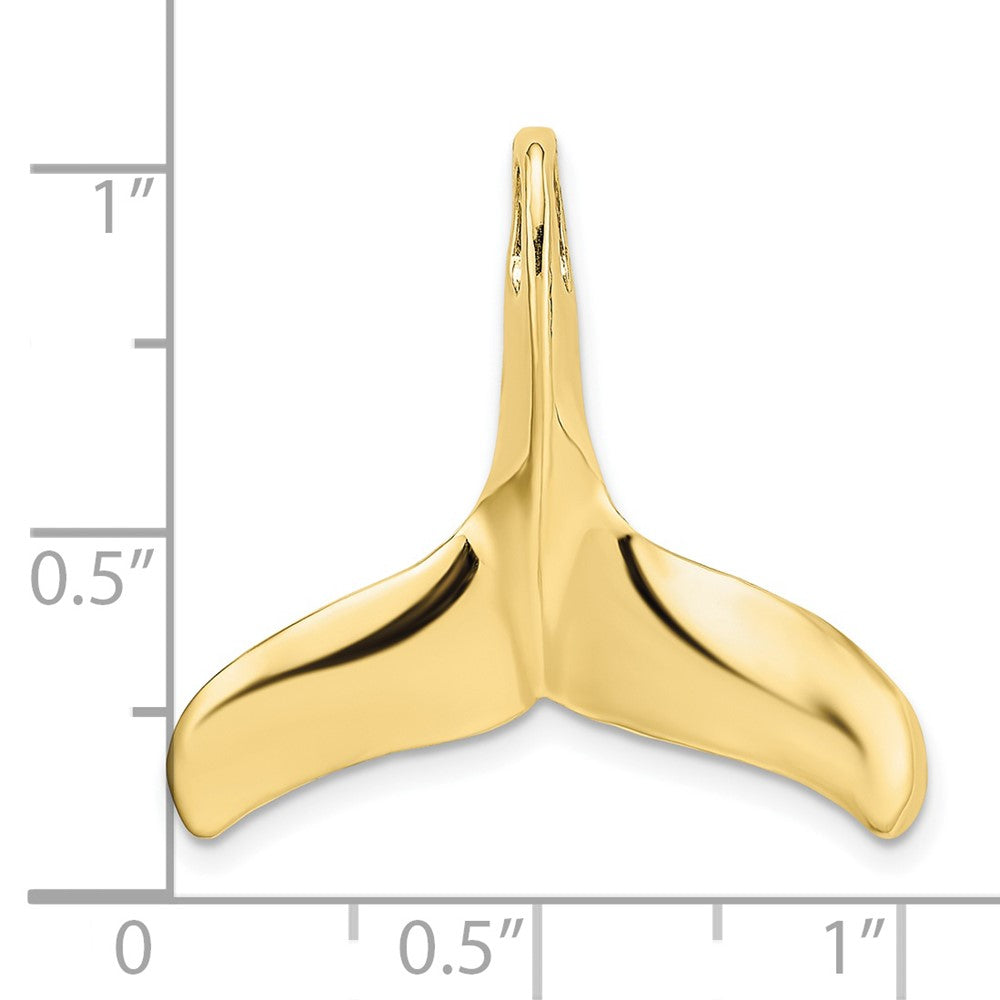 FJC Finejewelers 10 kt Yellow Gold 3-D Polished/Textured Whale Tail Charm 24 x 25 mm