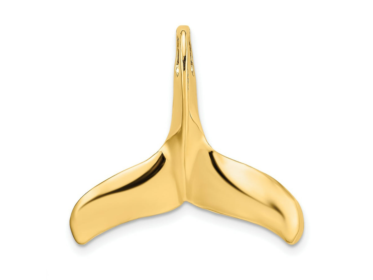 FJC Finejewelers 10 kt Yellow Gold 3-D Polished/Textured Whale Tail Charm 24 x 25 mm