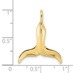 FJC Finejewelers 10 kt Yellow Gold 3-D Polished Whale Tail Charm 24 x 19 mm