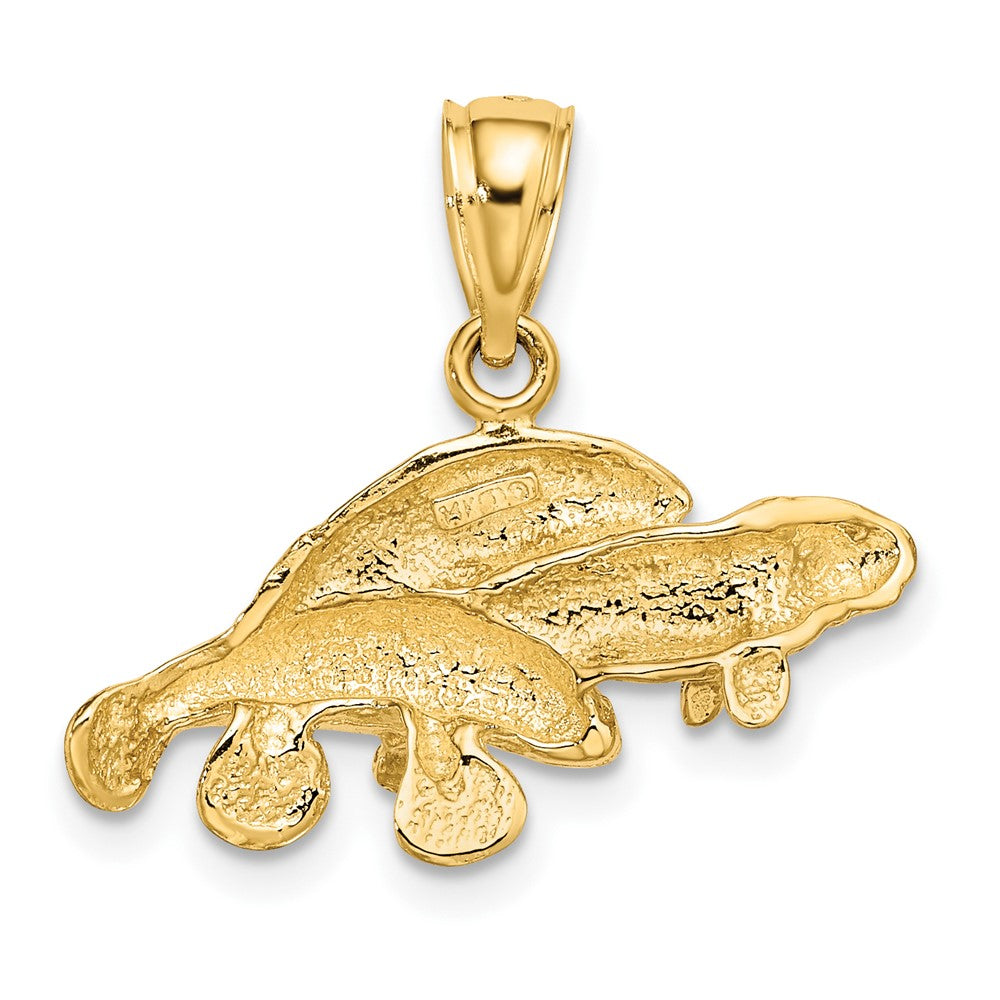 FJC Finejewelers 10 kt Yellow Gold Polished Triple Manatee Charm 11 x 23 mm