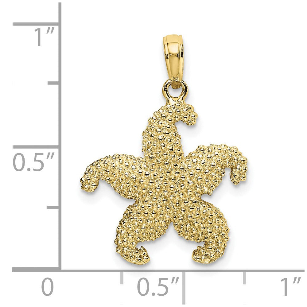 FJC Finejewelers 10 kt Yellow Gold 2-D Puffed Starfish Charm 18 x 18 mm