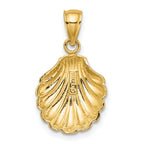 FJC Finejewelers 10 kt Yellow Gold Polished 2-D Scallop Shell Charm 15 x 13 mm
