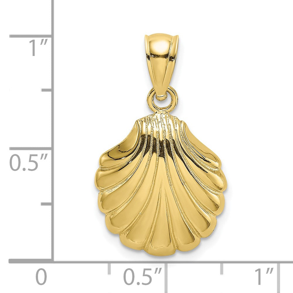 FJC Finejewelers 10 kt Yellow Gold Polished 2-D Scallop Shell Charm 15 x 13 mm