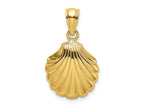 FJC Finejewelers 10 kt Yellow Gold Polished 2-D Scallop Shell Charm 15 x 13 mm