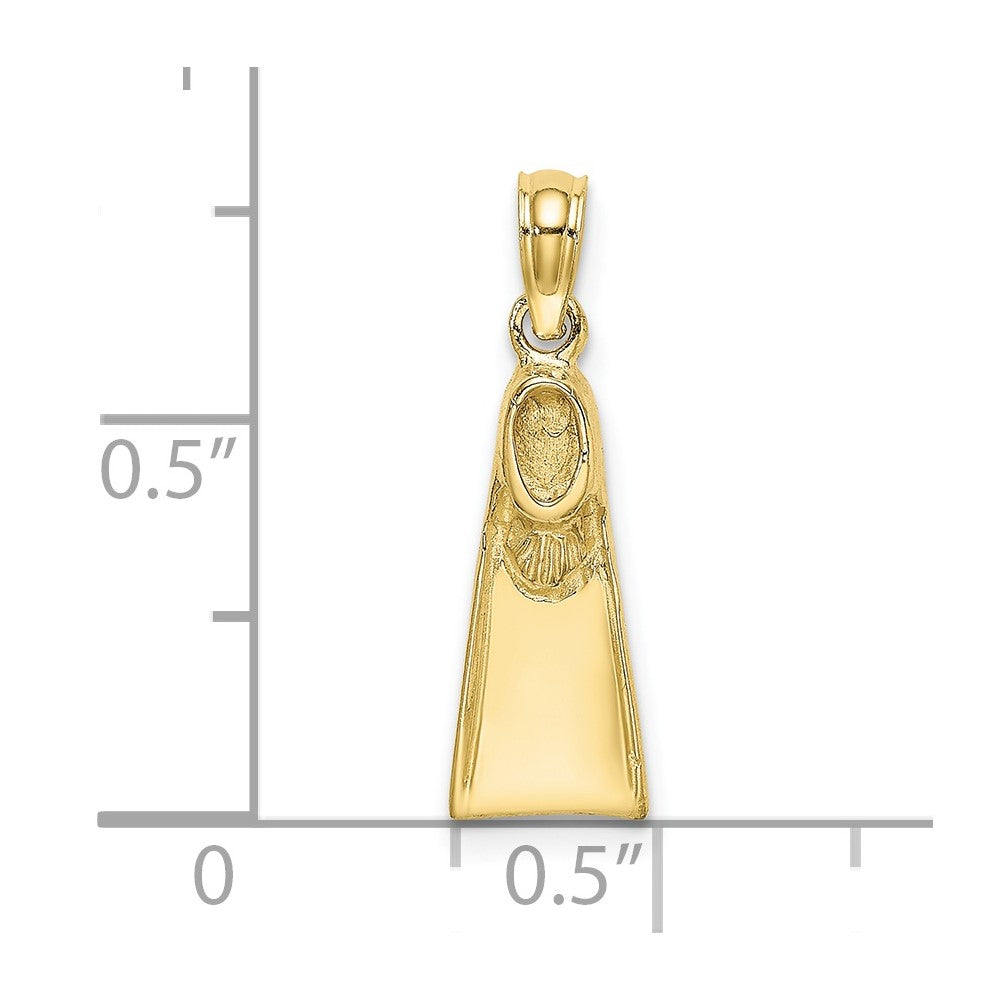 FJC Finejewelers 10 kt Yellow Gold Scuba Flipper Charm 21 x 6 mm