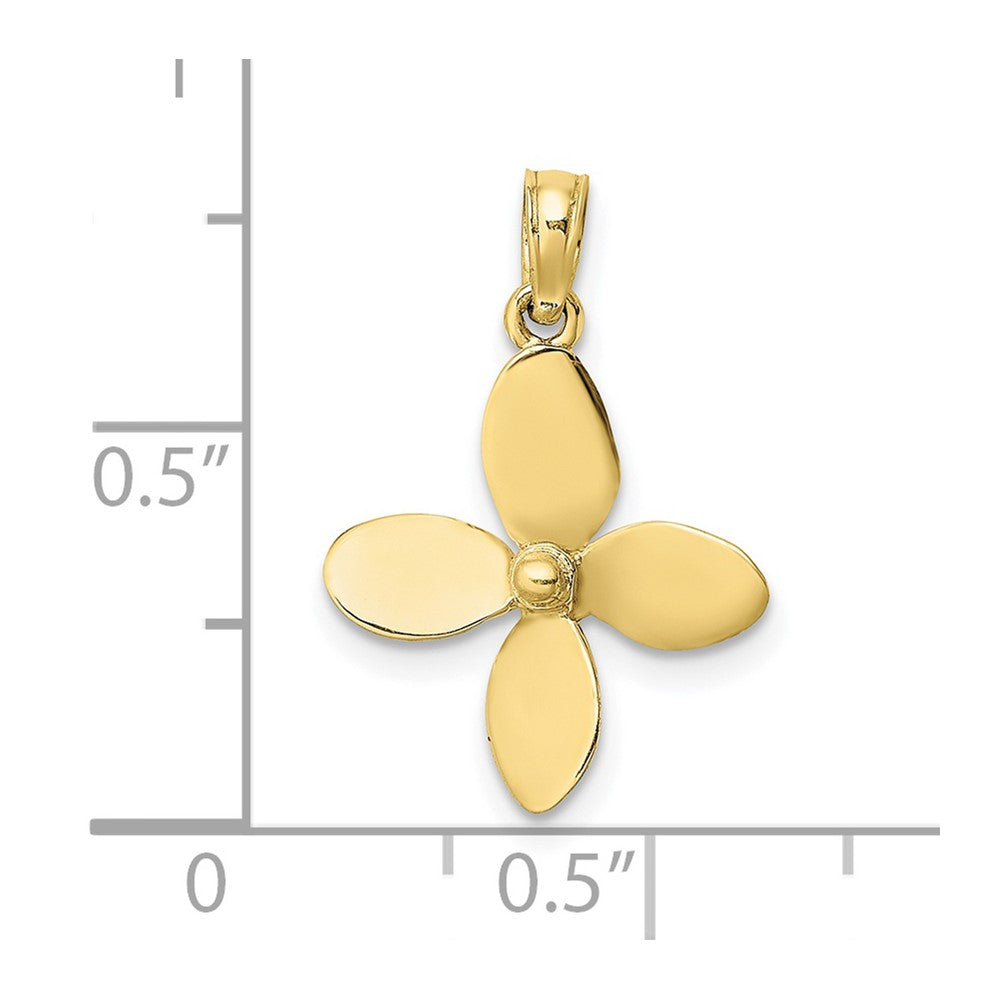 FJC Finejewelers 10 kt Yellow Gold 3-D with 4 Blades Propeller Charm 20 x 15 mm