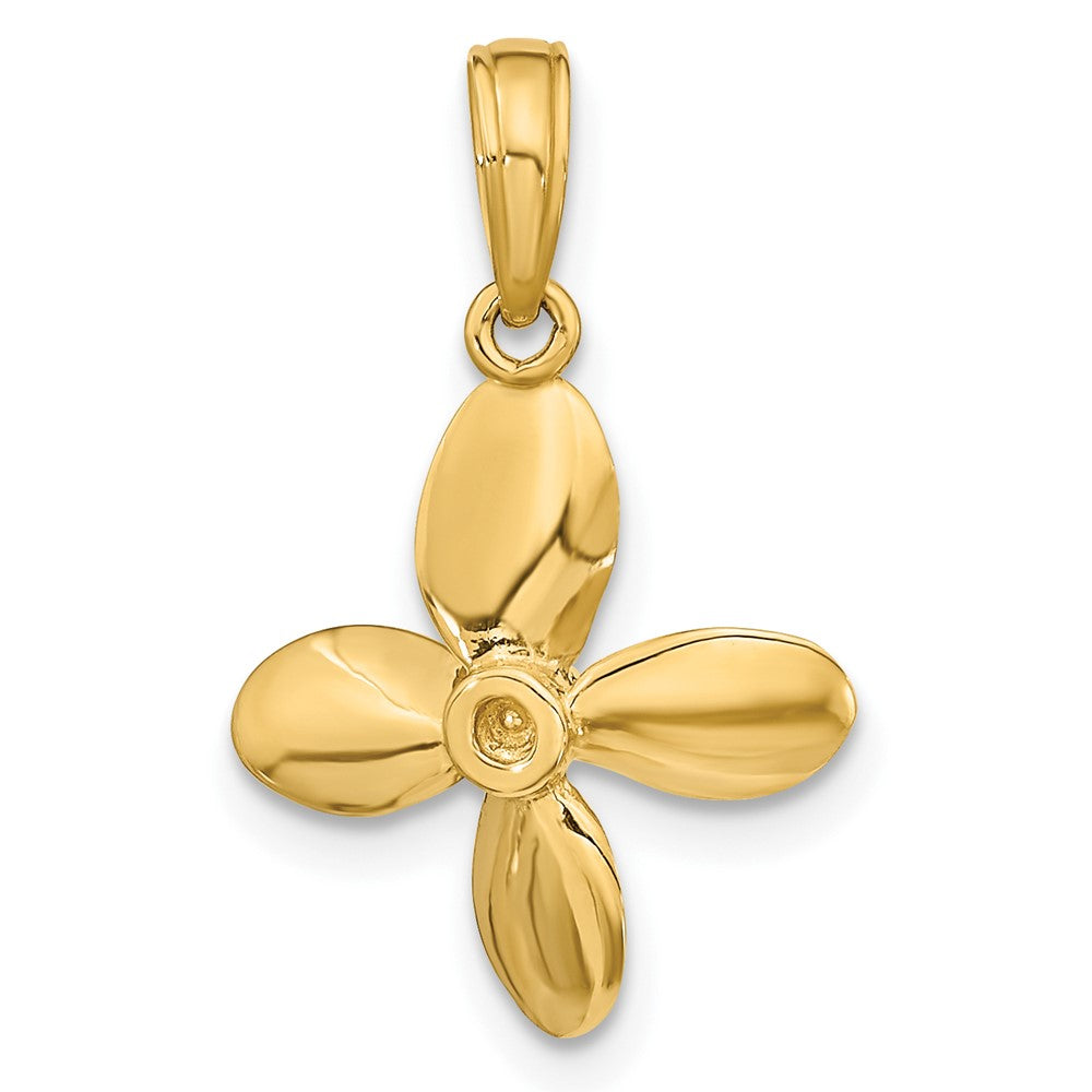 FJC Finejewelers 10 kt Yellow Gold 3-D with 4 Blades Propeller Charm 20 x 15 mm