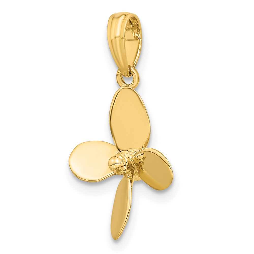 FJC Finejewelers 10 kt Yellow Gold 3-D with 4 Blades Propeller Charm 20 x 15 mm