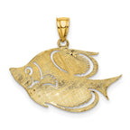 FJC Finejewelers 10 kt Yellow Gold 2-D Polished Textured Fish Charm 14 x 25 mm