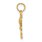 FJC Finejewelers 10 kt Yellow Gold Textured Mini Double Dolphins and Waves Charm 10 x 11 mm