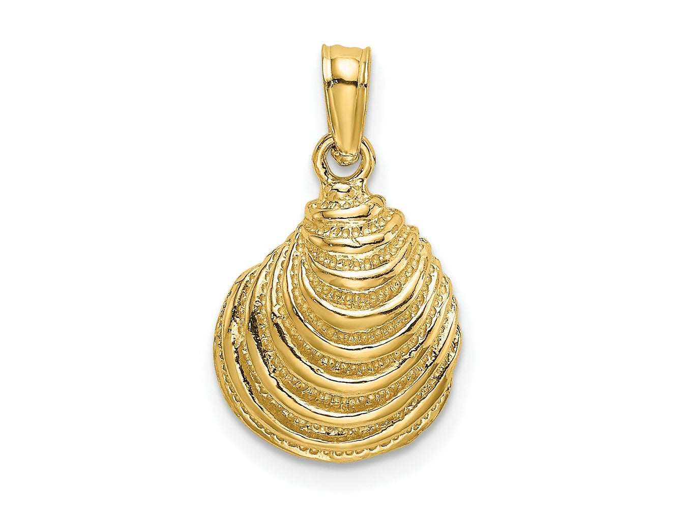 FJC Finejewelers 10 kt Yellow Gold Clam Shell Charm 12 x 10 mm