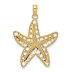 FJC Finejewelers 10 kt Yellow Gold Cut-Out Starfish Charm 21 x 19 mm