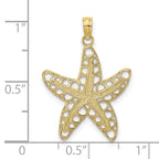FJC Finejewelers 10 kt Yellow Gold Cut-Out Starfish Charm 21 x 19 mm