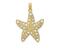 FJC Finejewelers 10 kt Yellow Gold Cut-Out Starfish Charm 21 x 19 mm