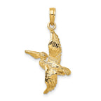 FJC Finejewelers 10 kt Yellow Gold 3-D Pelican Flying Charm 22 x 18 mm