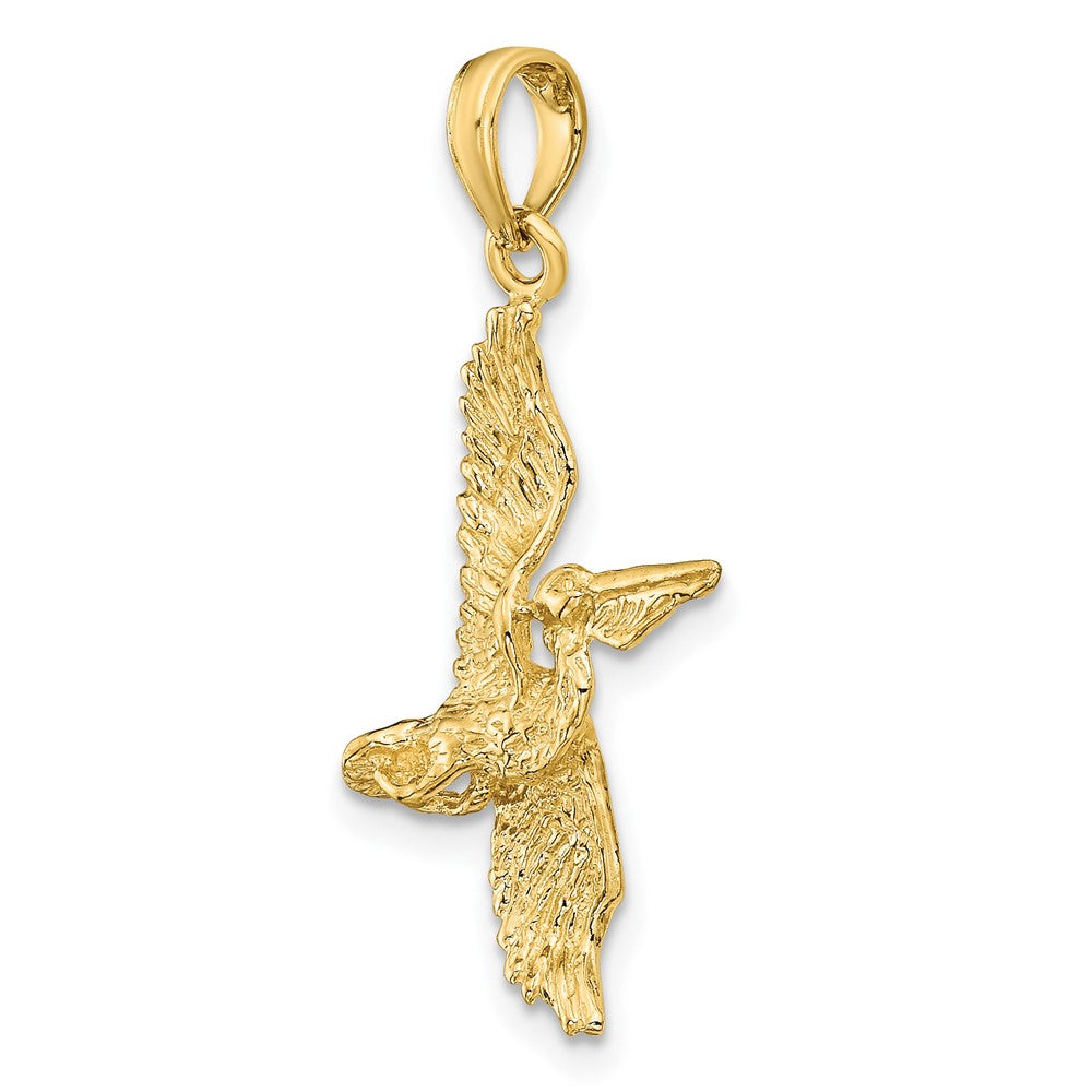 FJC Finejewelers 10 kt Yellow Gold 3-D Pelican Flying Charm 22 x 18 mm