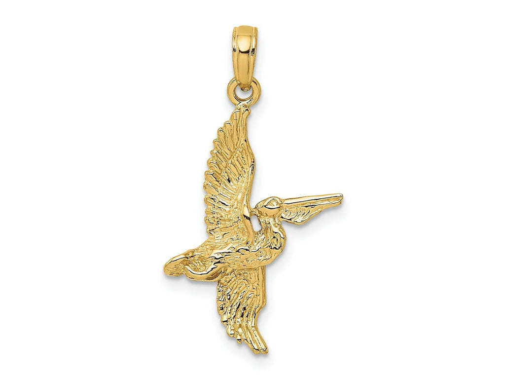 FJC Finejewelers 10 kt Yellow Gold 3-D Pelican Flying Charm 22 x 18 mm