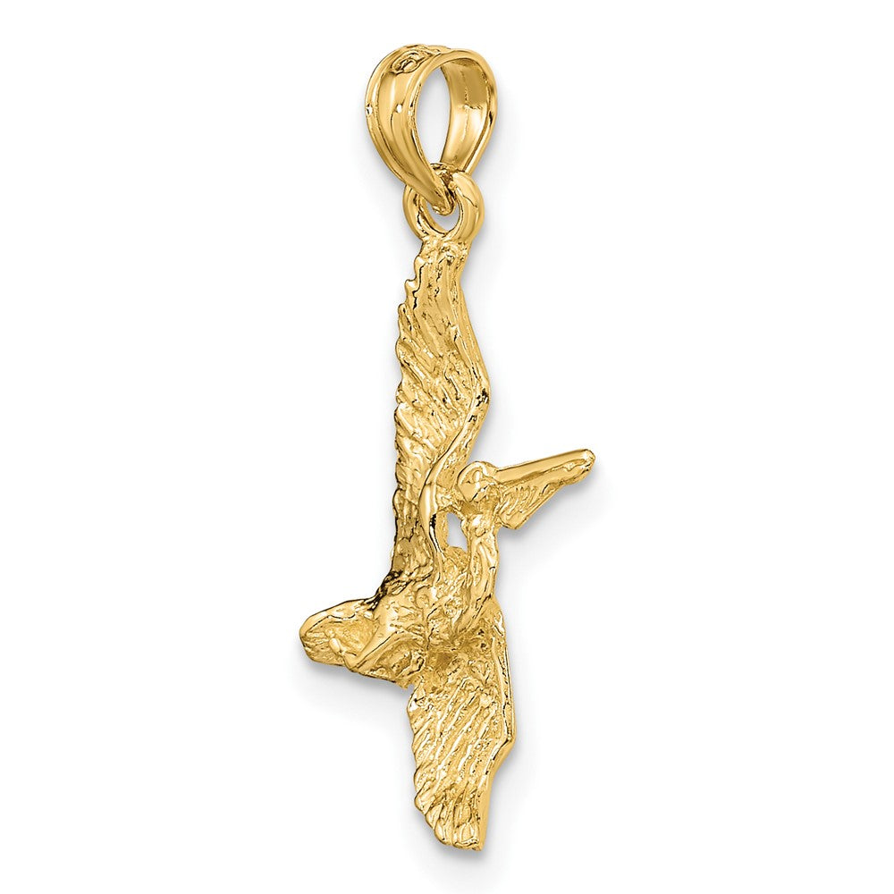 FJC Finejewelers 10 kt Yellow Gold 3-D Pelican Flying Charm 19 x 15 mm
